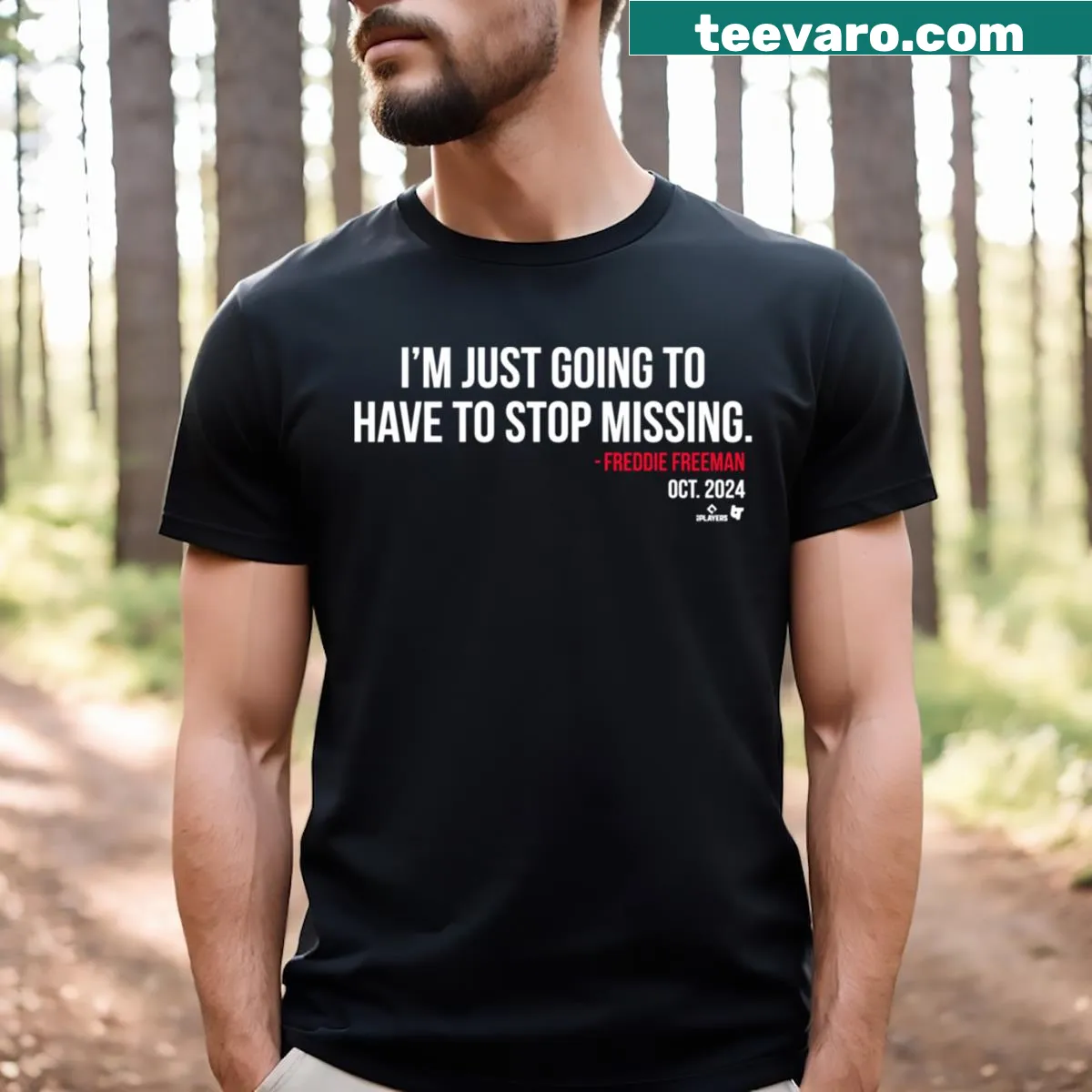 Baseball-themed T-shirt featuring Ohtani, Betts, and Freeman — on a men's t-shirt