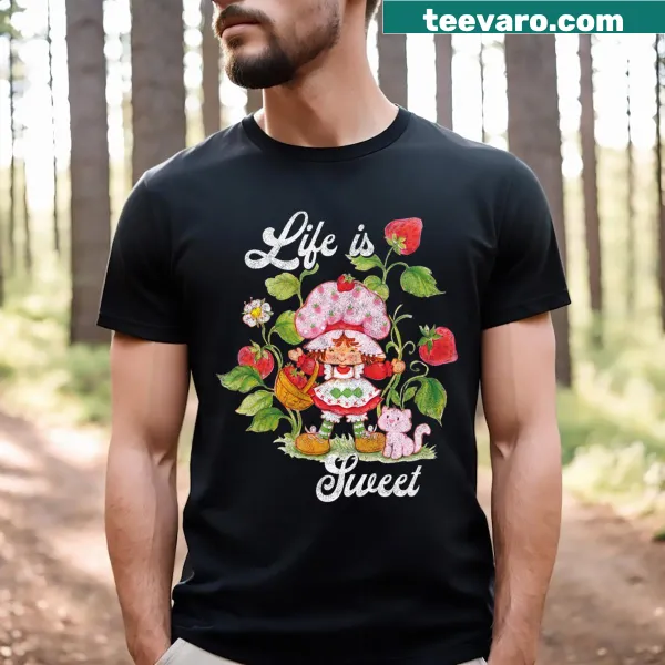 Vintage t-shirt featuring Strawberry Shortcake with a sweet garden theme