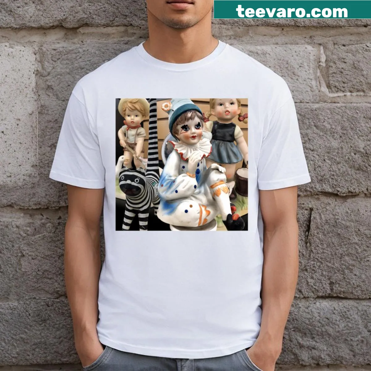 T-shirt celebrating thrifting with the phrase 'Thrifting Ceramic Treasures' — on a men's t-shirt