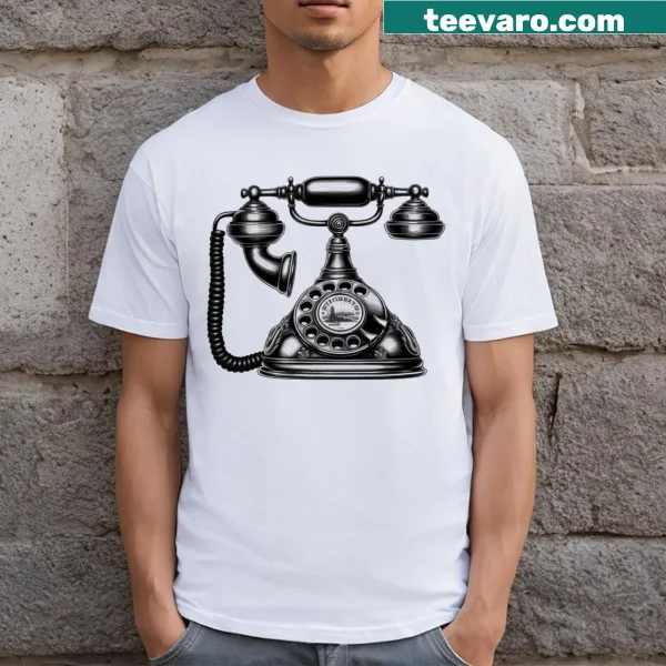 Nostalgic T-shirt with vintage telephone dial graphic