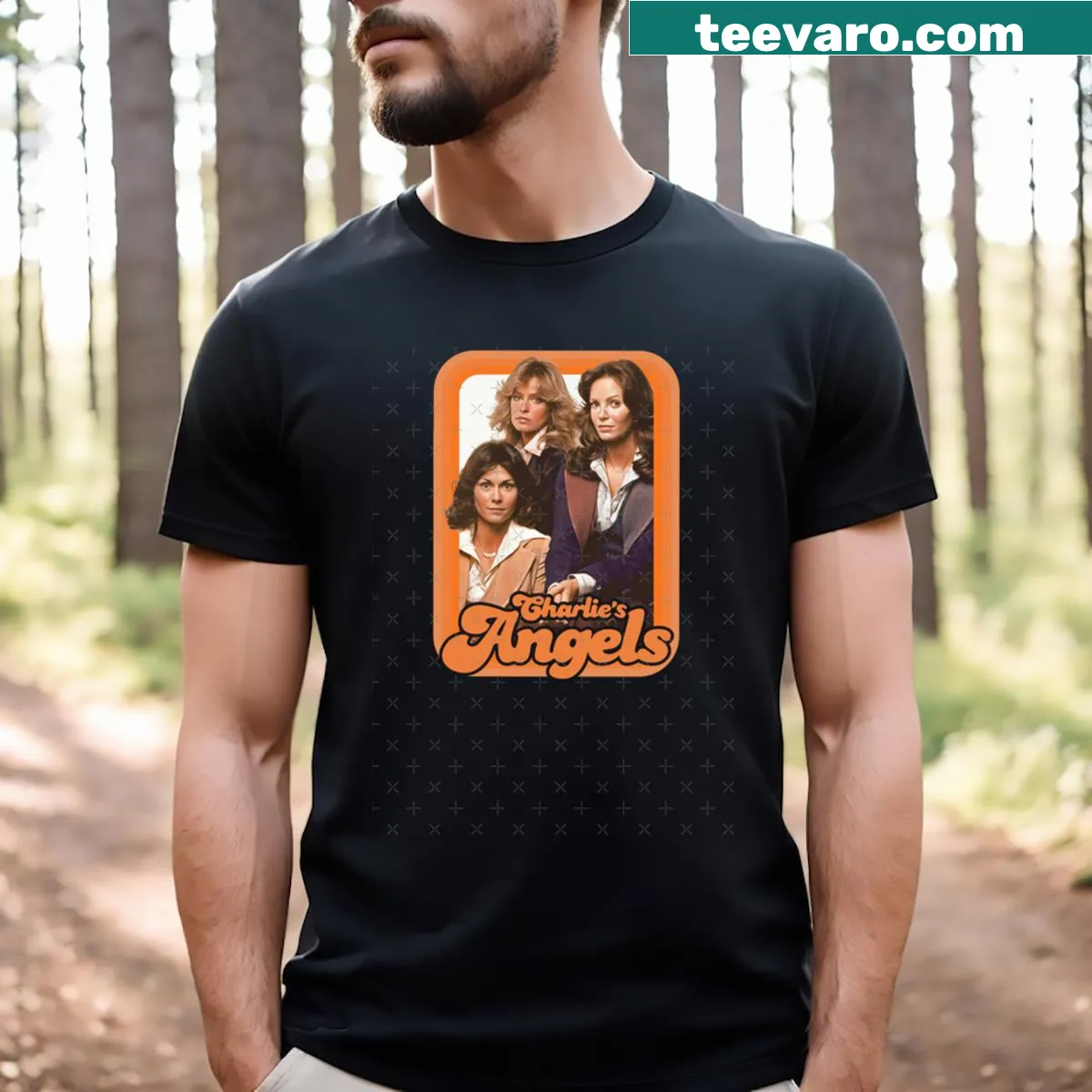 Charlie's Angels themed T-shirt celebrating the classic TV show — on a men's t-shirt