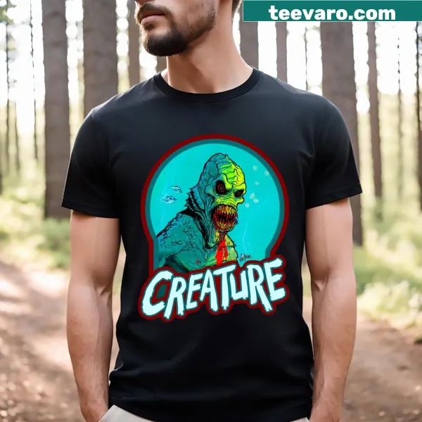 Stylized graphic of a unique creature on a t-shirt