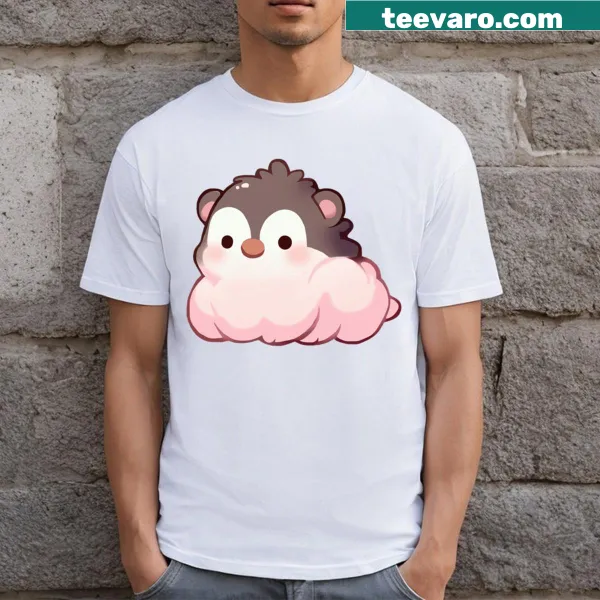 Whimsical T-shirt featuring Gub Gub the Pingubearcloud character