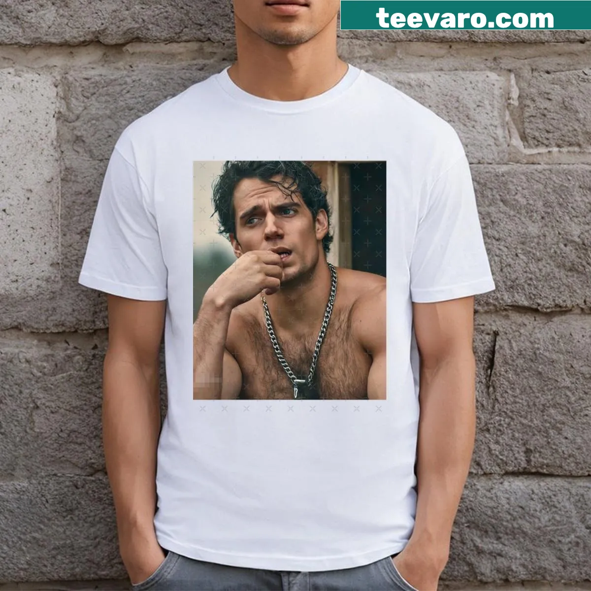 Artistic graphic design inspired by Henry Cavill on a T-shirt — on a men's t-shirt