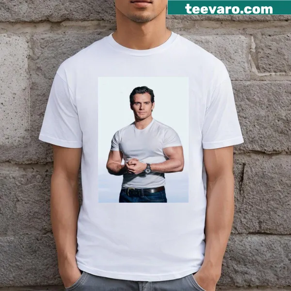Playful graphic design featuring Henry Cavill on a T-shirt