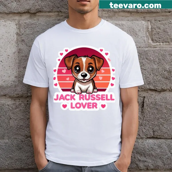 Illustrated T-shirt featuring a Jack Russell dog