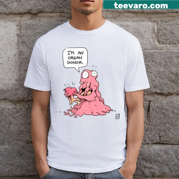 Simple T-shirt with text Organ Donor promoting organ donation awareness