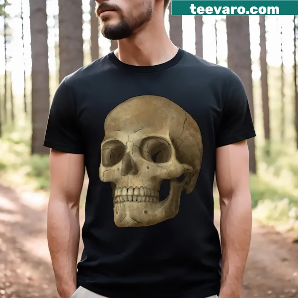 Realistic skull graphic t-shirt for those who favor gothic style
