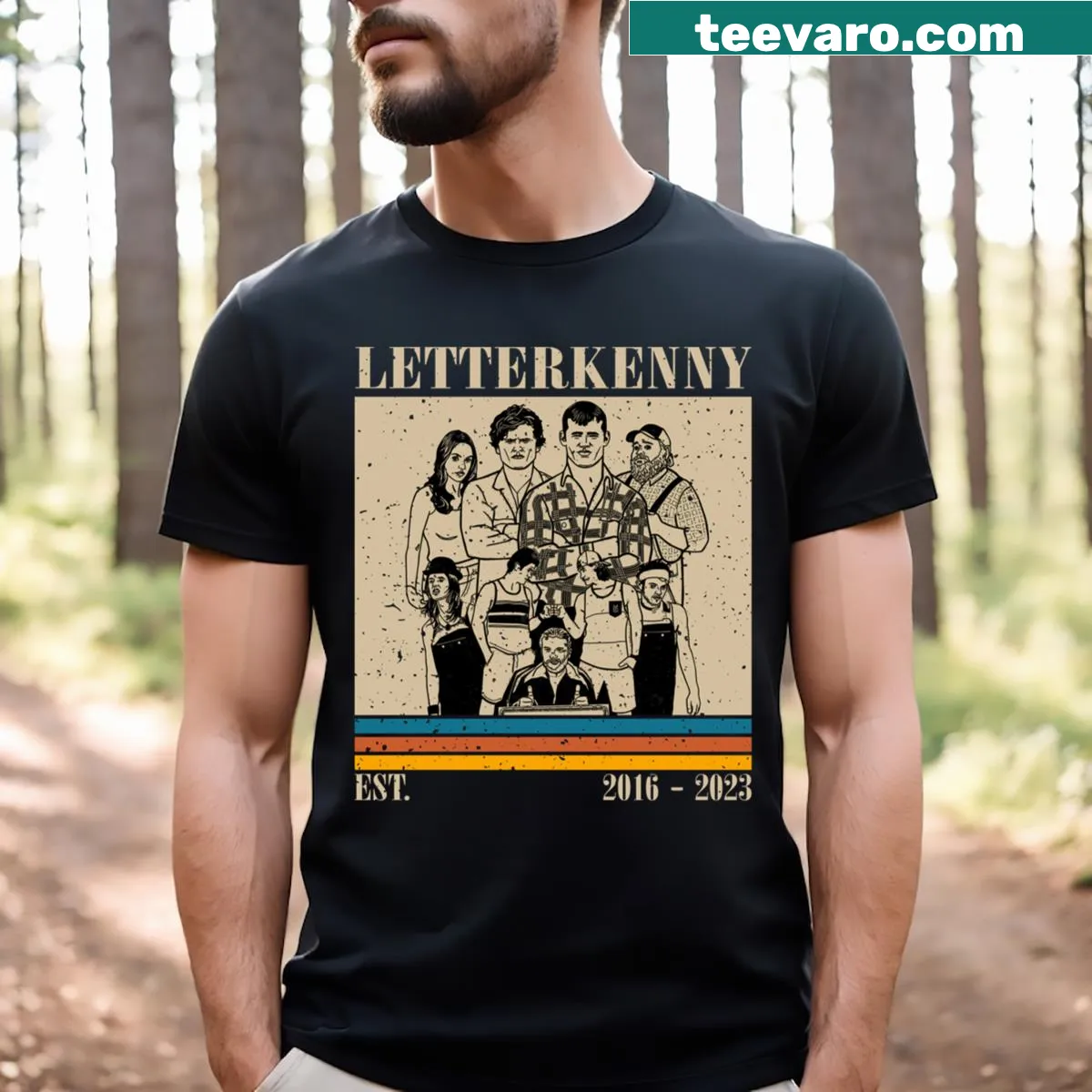 Vintage distressed Letterkenny series t-shirt featuring humorous quotes. — on a men's t-shirt