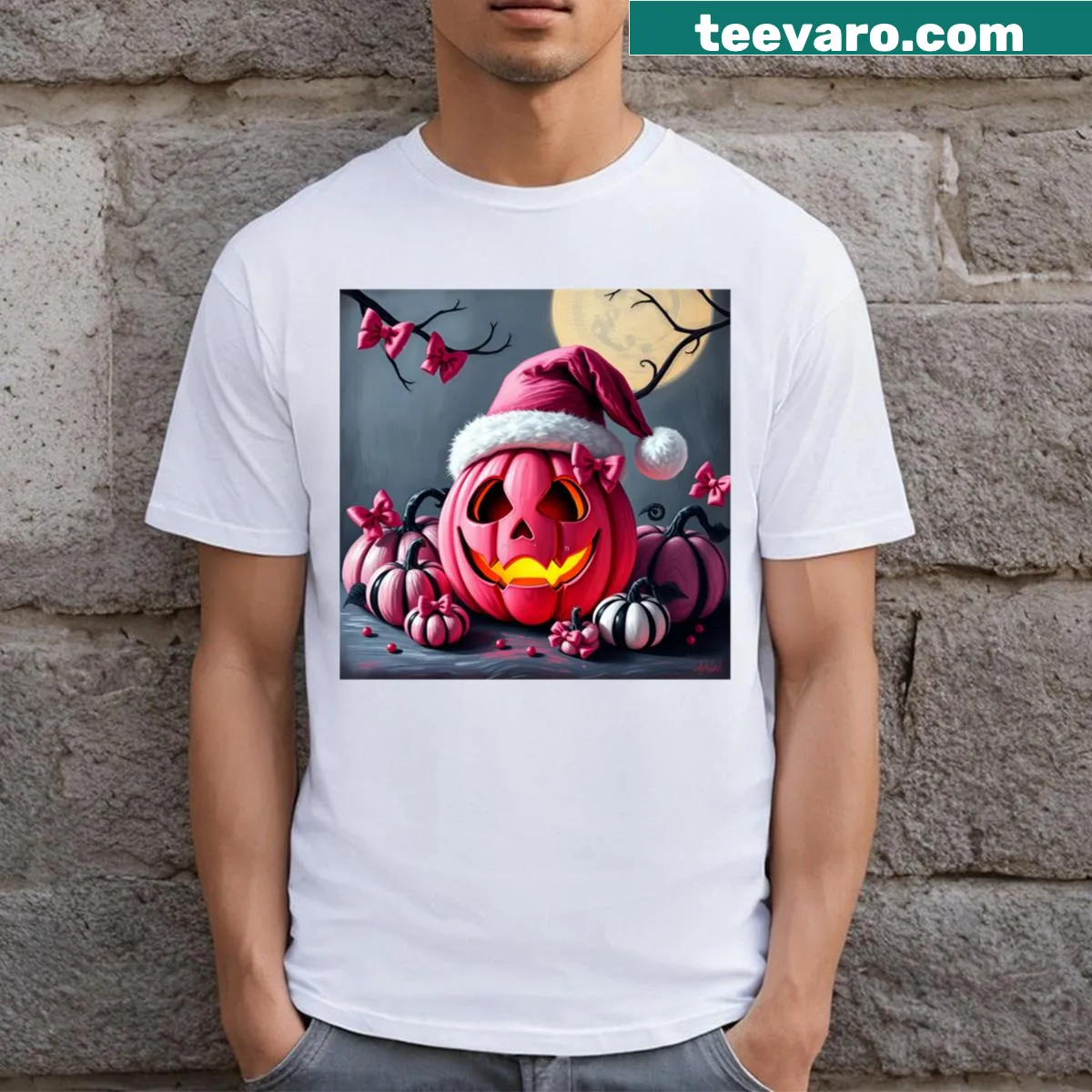 Vintage distressed design featuring Santa with a Halloween twist — on a men's t-shirt