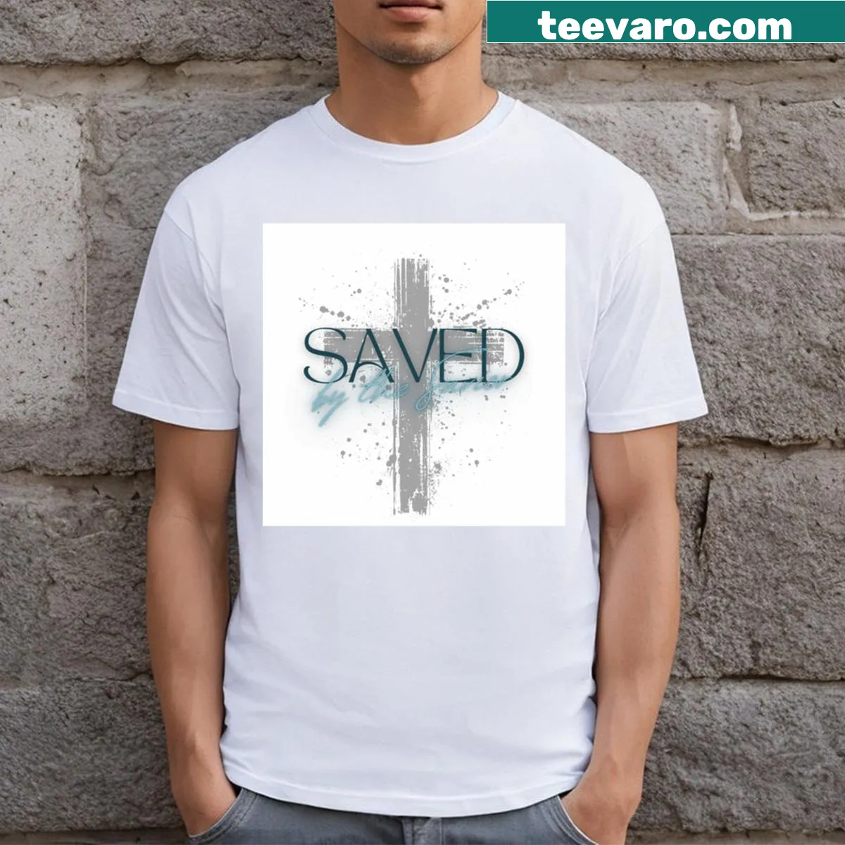 Sentimental typography graphic tee about faith — on a men's t-shirt