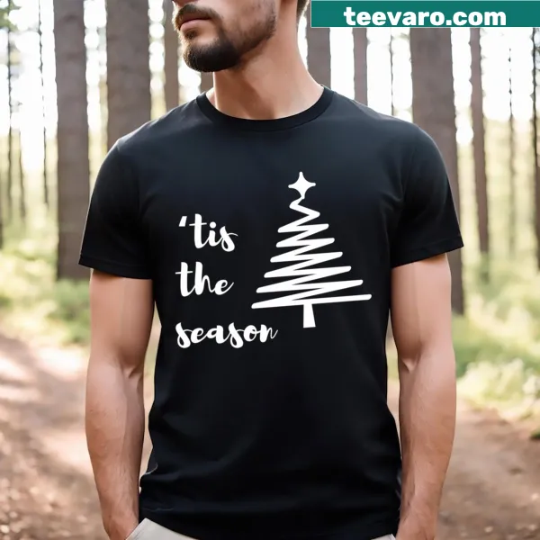 Holiday-themed T-shirt with playful typography design