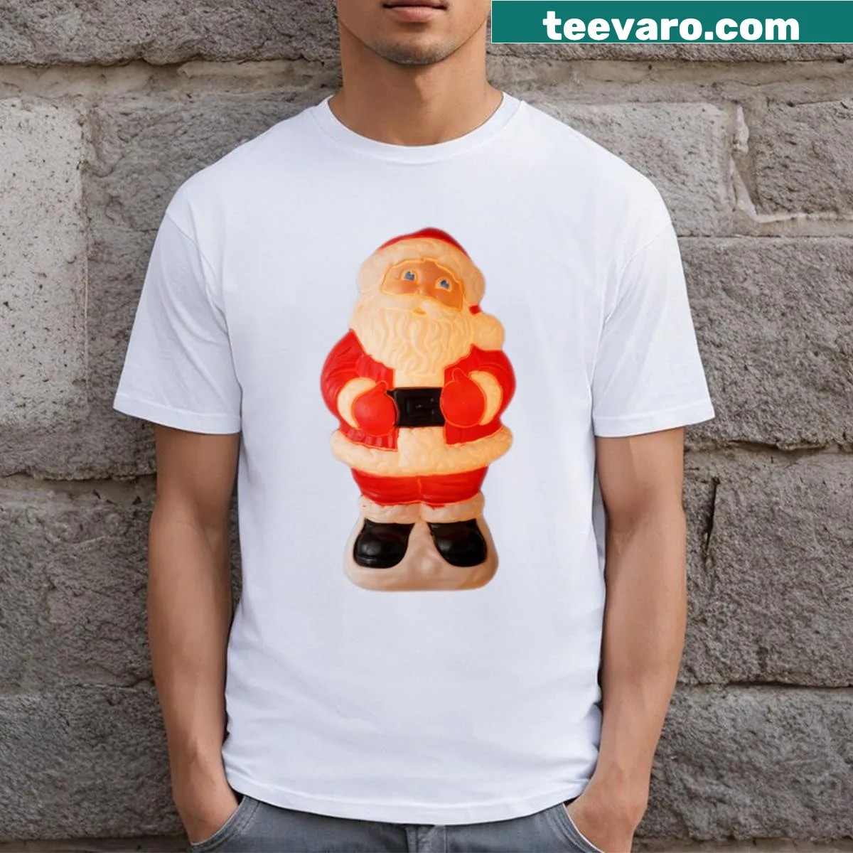 Vintage Santa graphic on a nostalgic holiday T-shirt — on a men's t-shirt