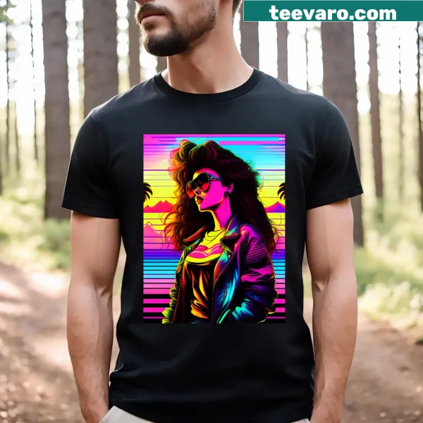 Retro-style 80s themed graphic on a T-shirt