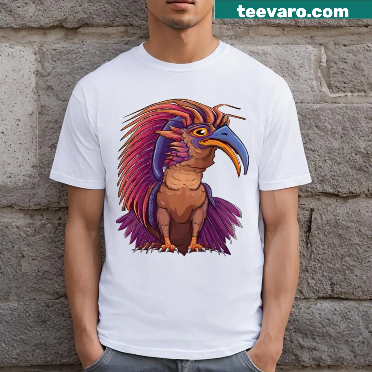 Silhouette of Alkonost on a T-shirt — on a men's t-shirt