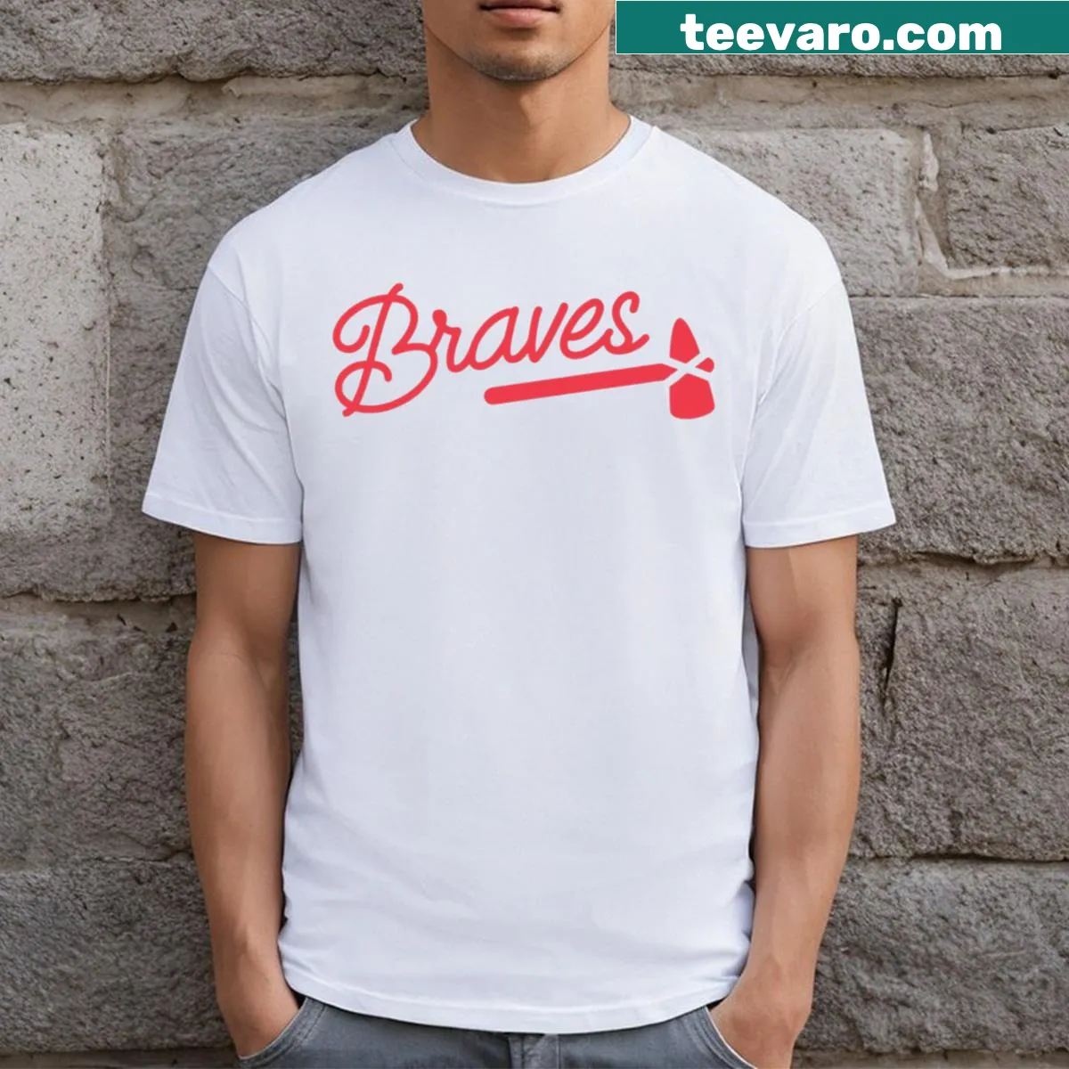 Atlanta Braves t-shirt with a classic letter mark design — on a men's t-shirt