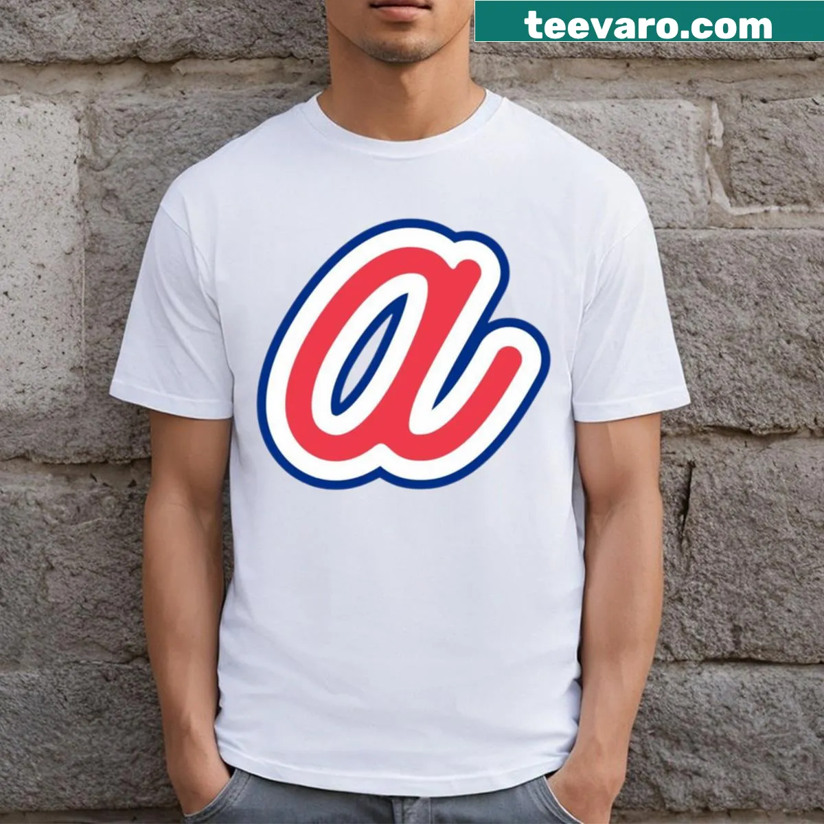 T-shirt showcasing the Atlanta Braves letter mark badge — on a men's t-shirt
