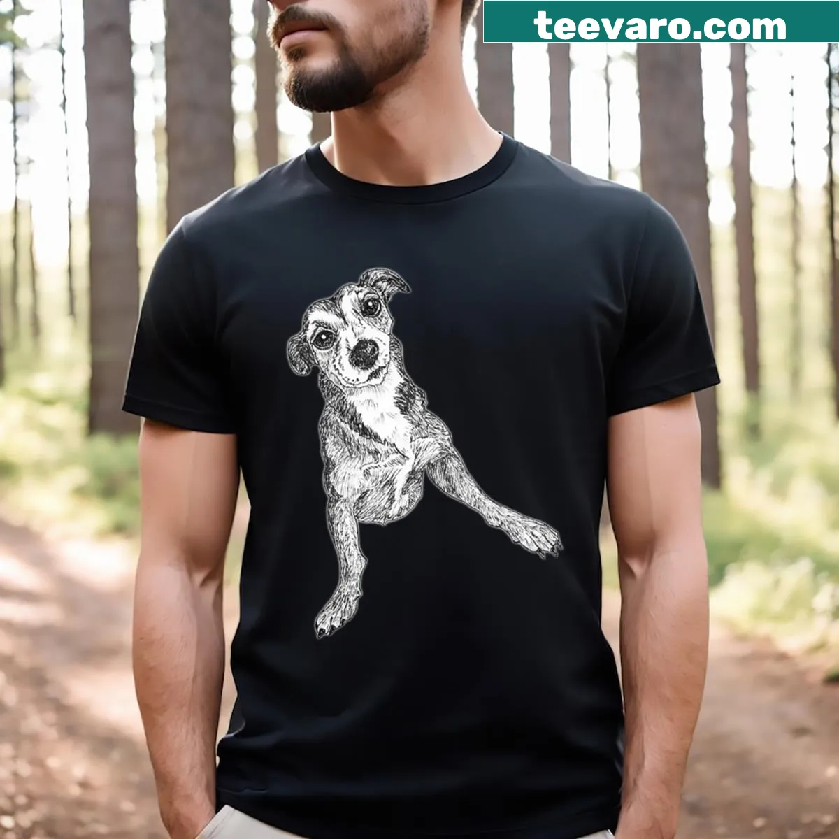 Cute Minnie Mouse t-shirt with expressive eyes — on a men's t-shirt