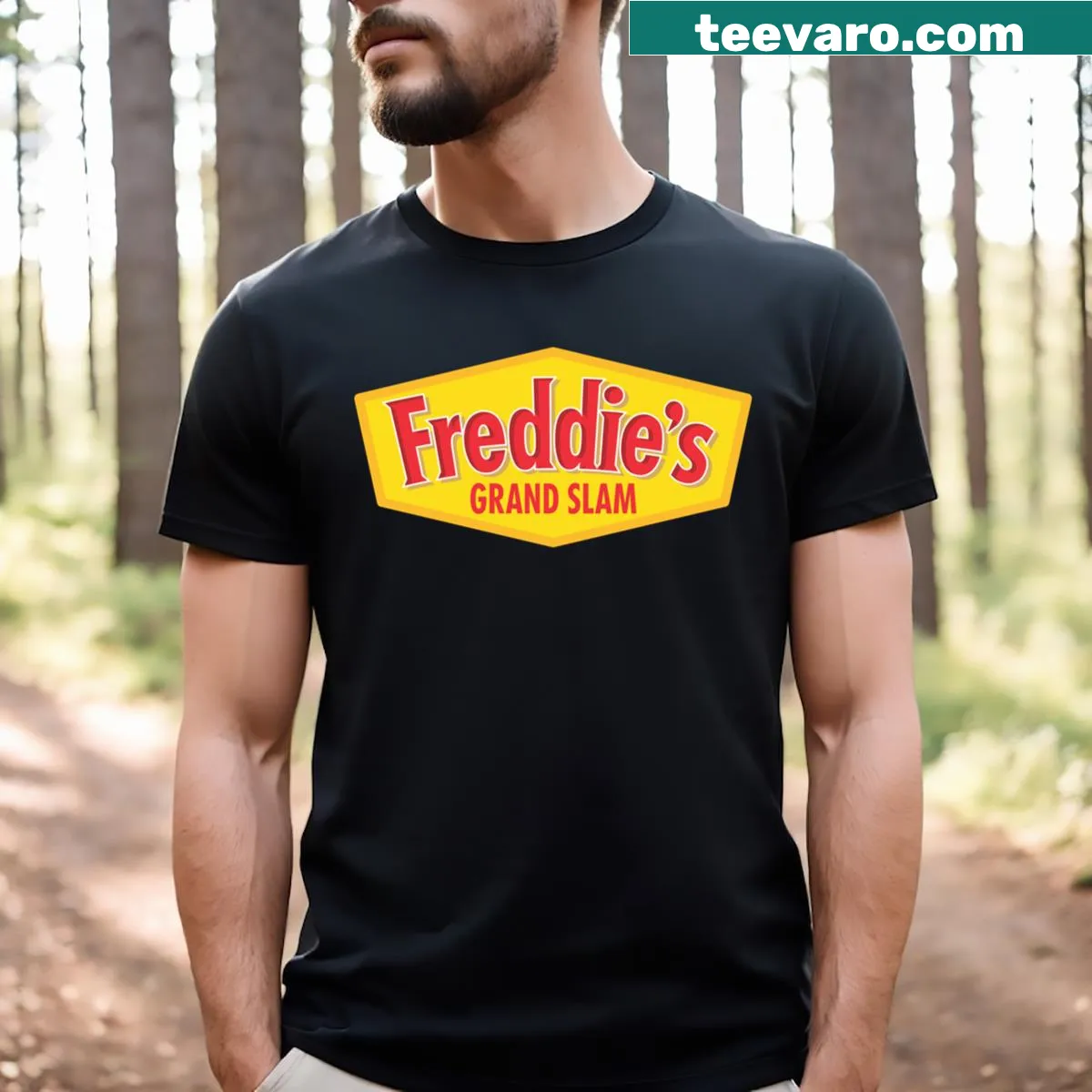 Grand Slam World Series 2024 T-shirt with Freddie's graphic — on a men's t-shirt