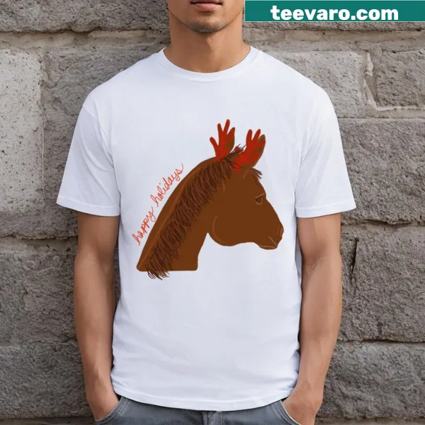 Cute horse holiday graphic t-shirt