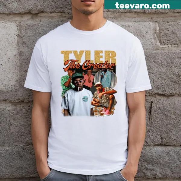 Illustration of a king rapper with a microphone on a T-shirt