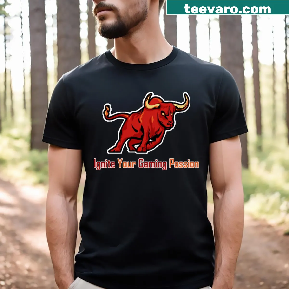 Motivational gaming t-shirt with an inspiring phrase — on a men's t-shirt