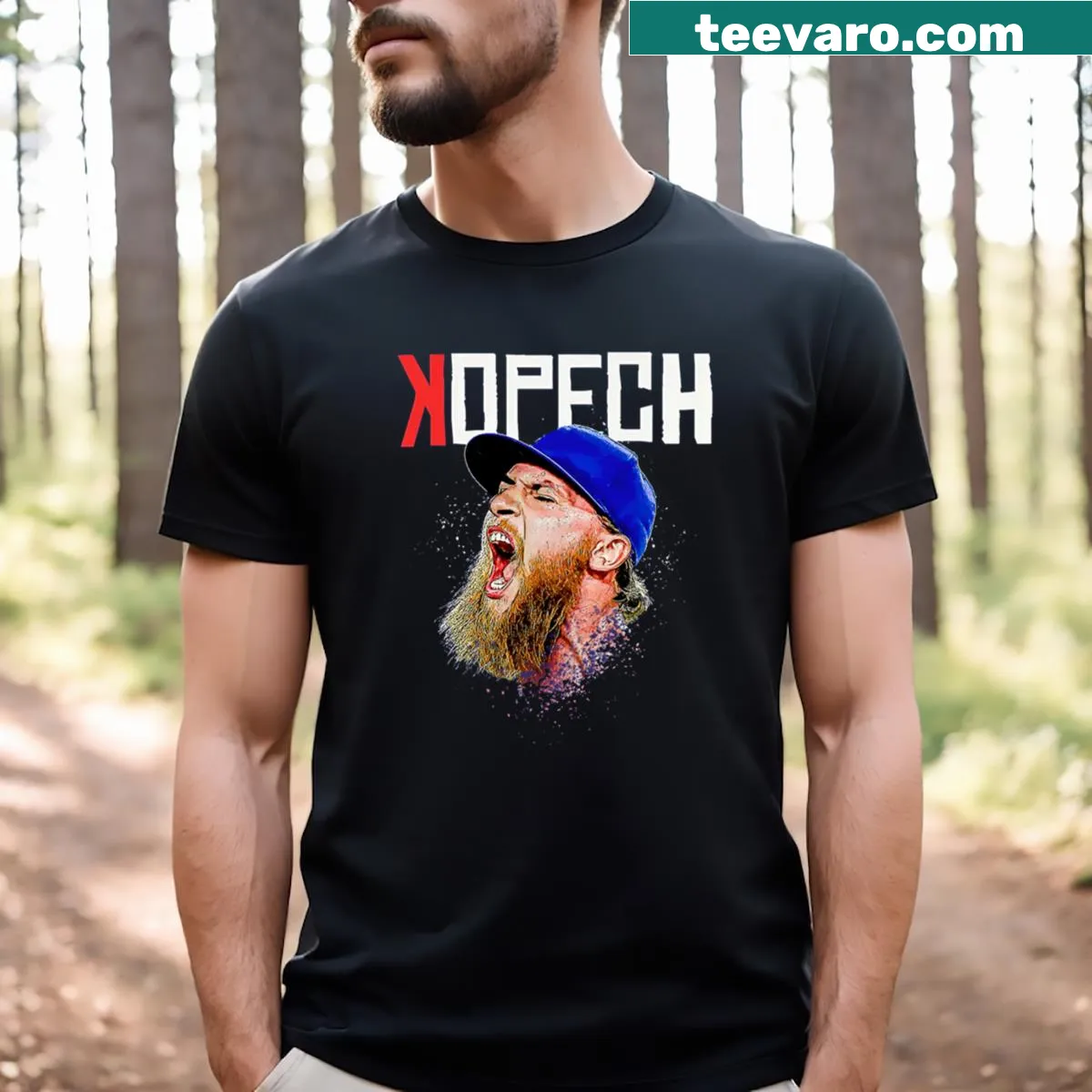 Michael Kopech T-shirt with name design — on a men's t-shirt