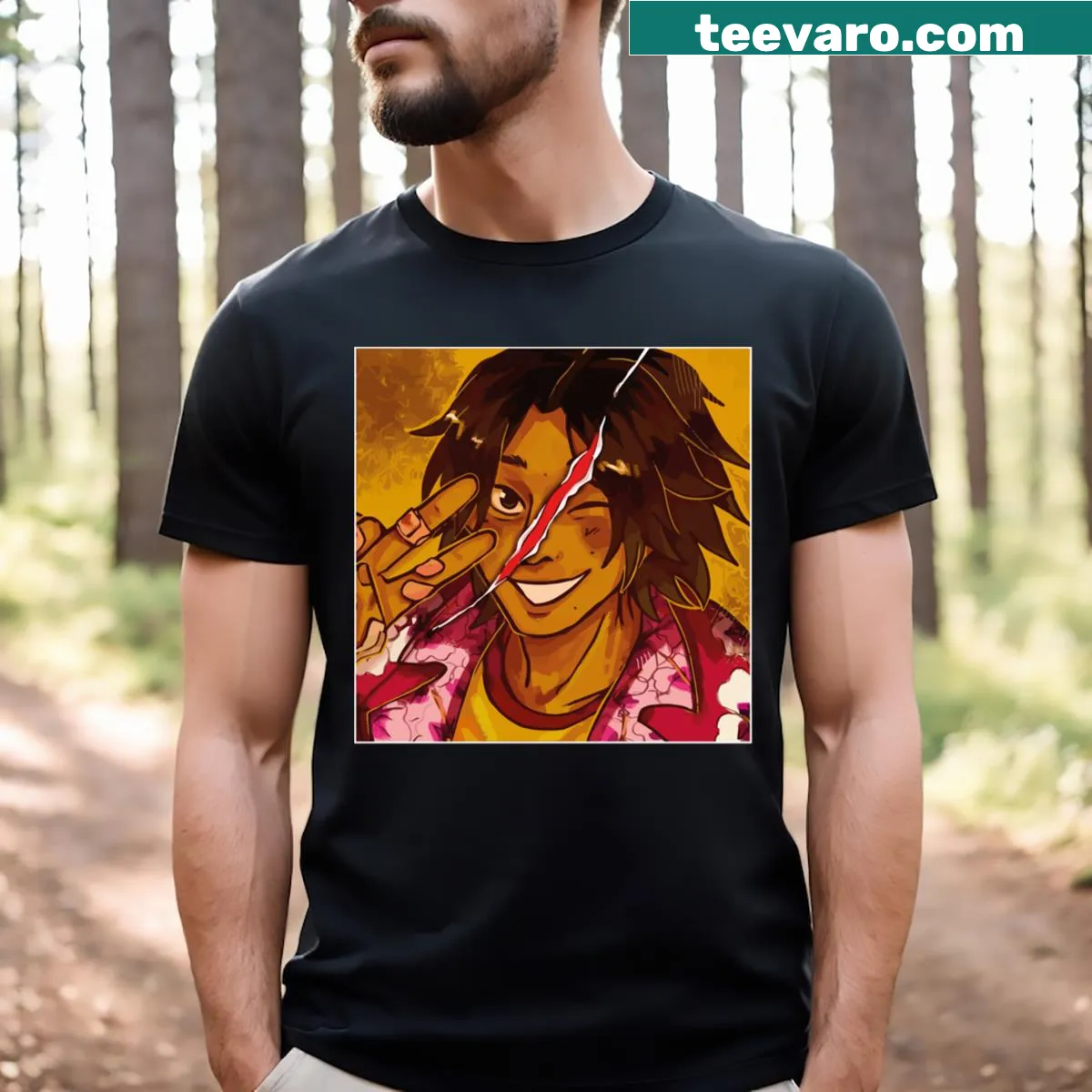 Horror Game themed Mouthwashing T-shirt with spooky illustration — on a men's t-shirt
