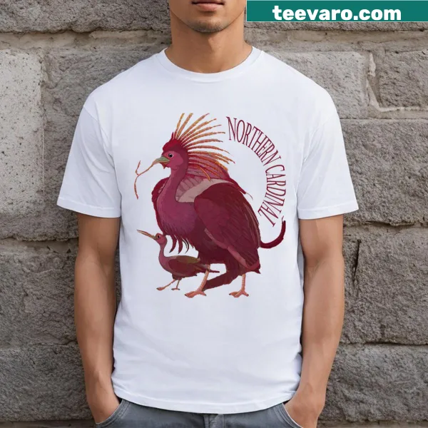 Illustrative T-shirt featuring a Northern Cardinal bird