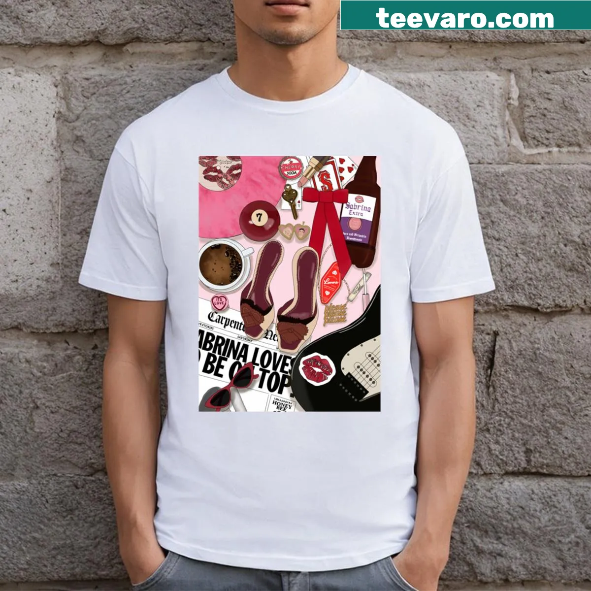 Minimalist design featuring the text 'Short and Sweet' — on a men's t-shirt