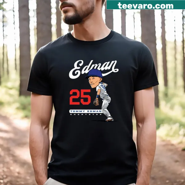 Los Angeles baseball T-shirt featuring 'Tommy Edman' in bold typography