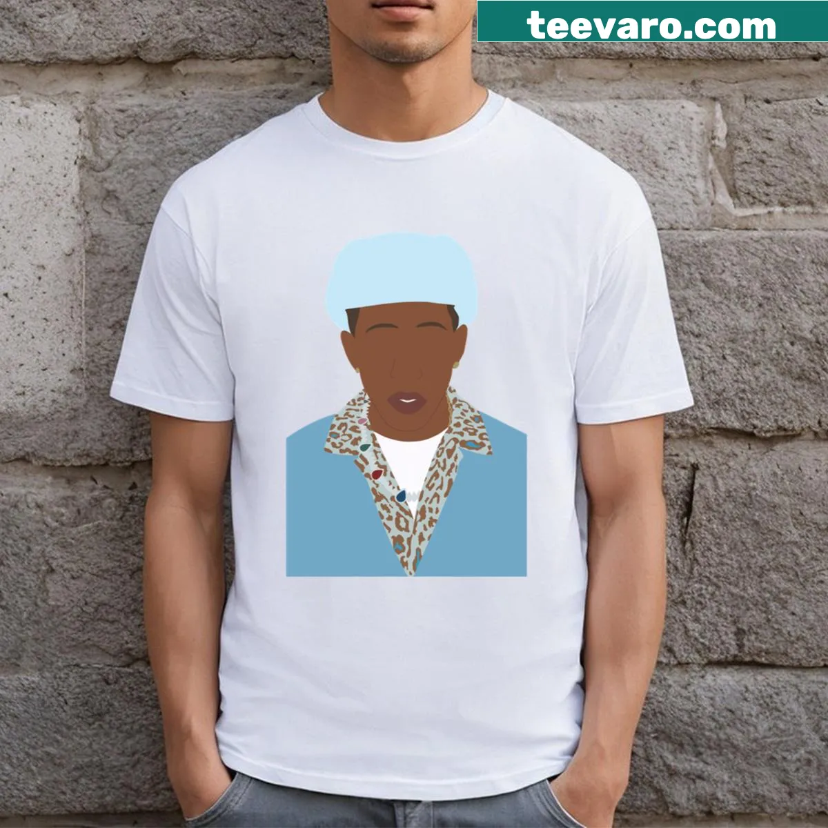 Tyler The Creator T-shirt featuring an artistic graphic — on a men's t-shirt