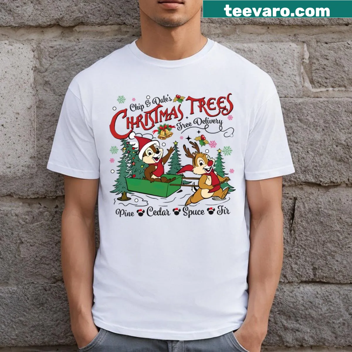 Vintage-style Friends Christmas graphic t-shirt — on a men's t-shirt