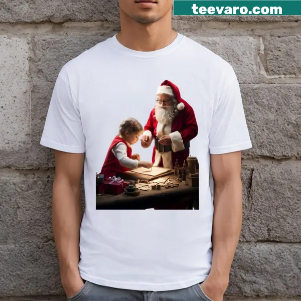 Charming Christmas t-shirt featuring a surprise-themed design