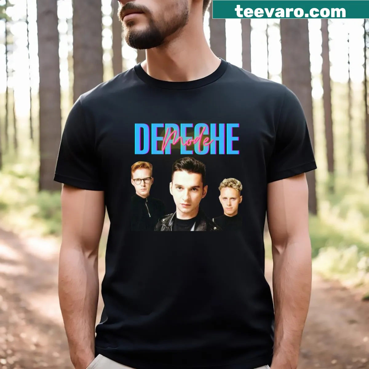 Illustration of three musical instruments on a T-shirt. — on a men's t-shirt