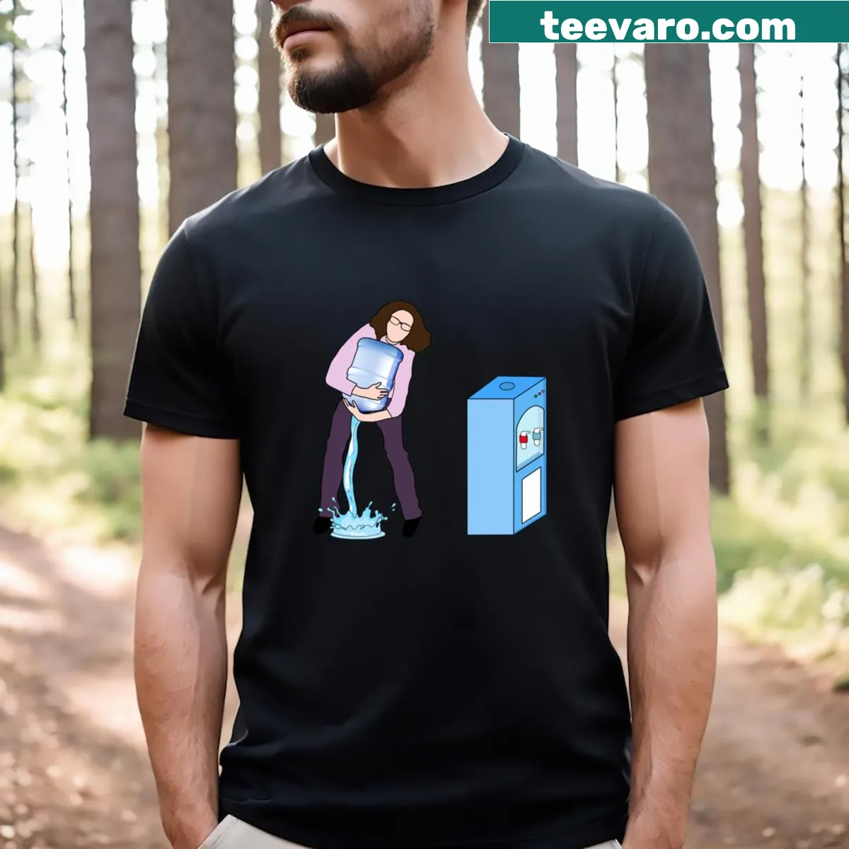 Minimalist Liz T-shirt featuring elegant typography — on a men's t-shirt