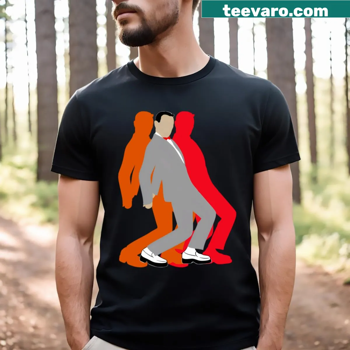 Nostalgic T-shirt featuring Pee Wee Herman — on a men's t-shirt