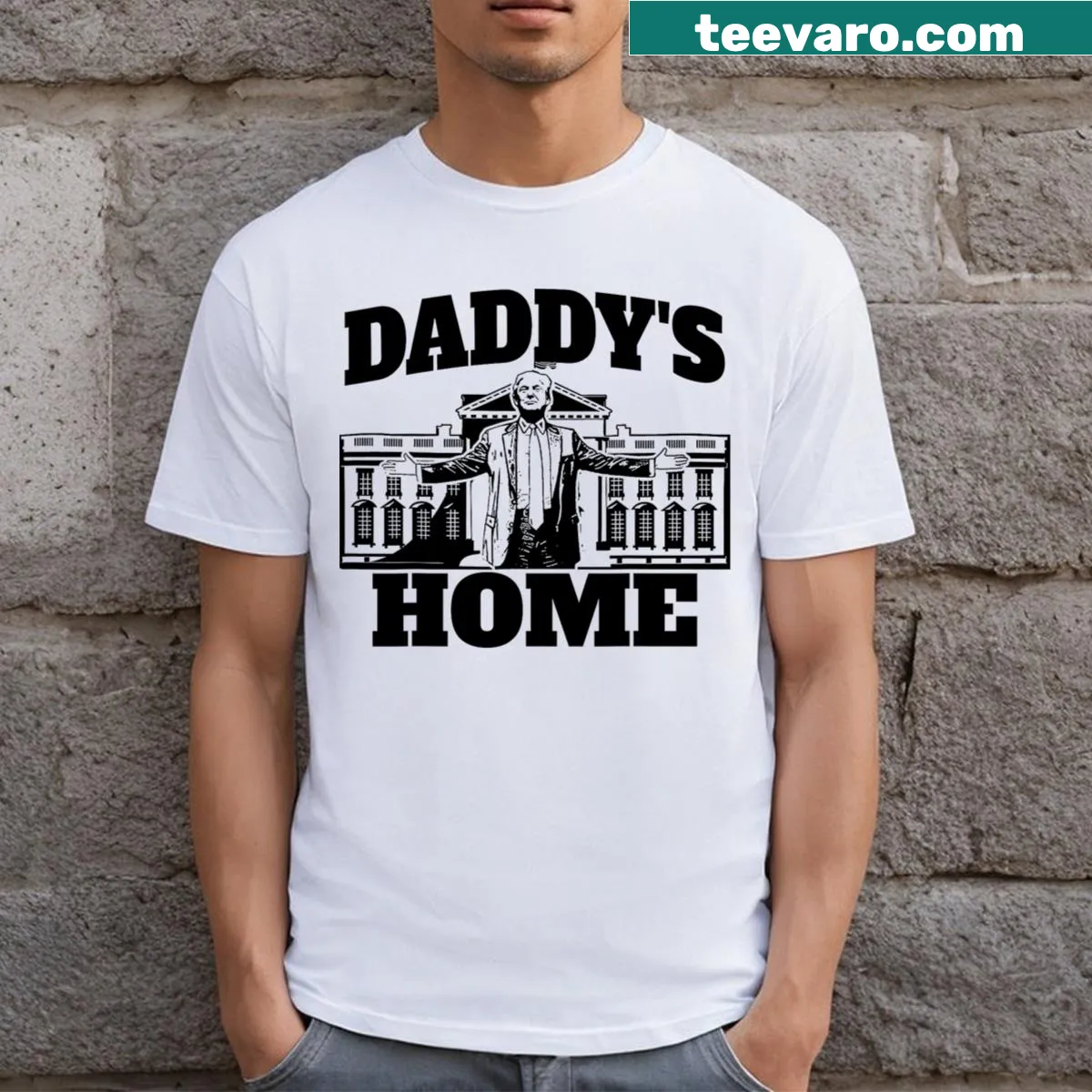 Trump 2024 Christmas t-shirt with patriotic design — on a men's t-shirt
