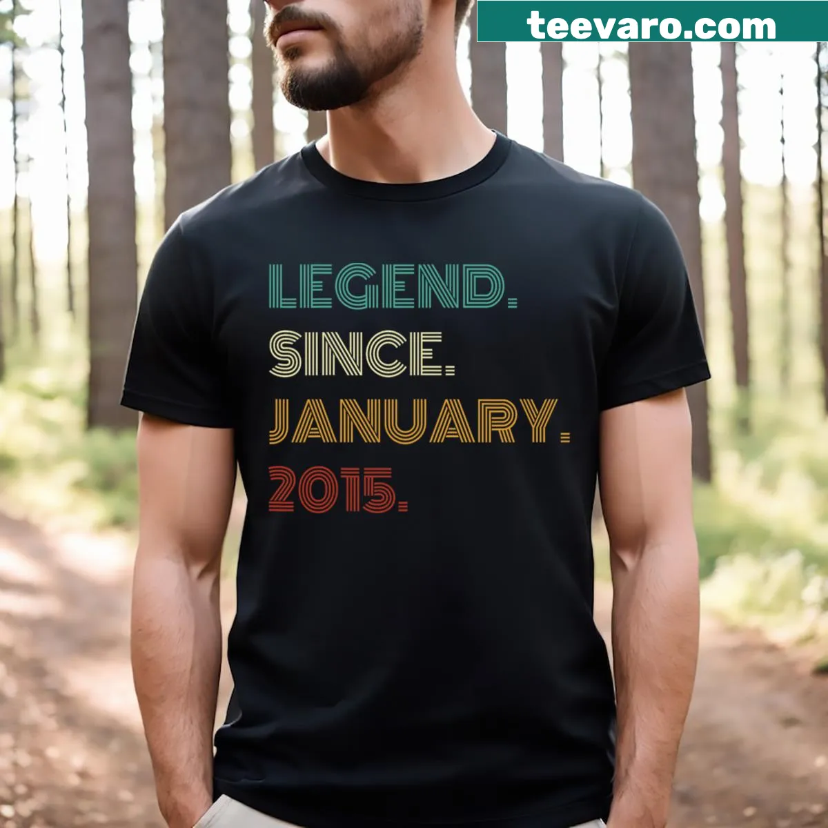 Legend since January 2015 T-shirt for 10 years old — on a men's t-shirt