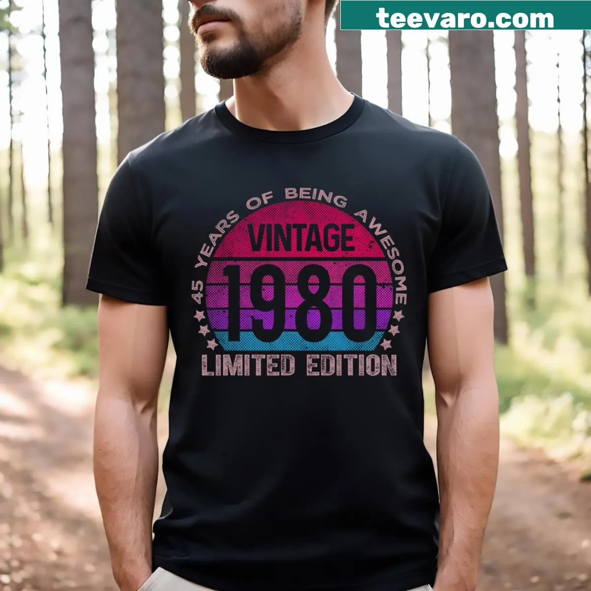 Limited edition vintage design for celebrating a 45th birthday — on a men's t-shirt