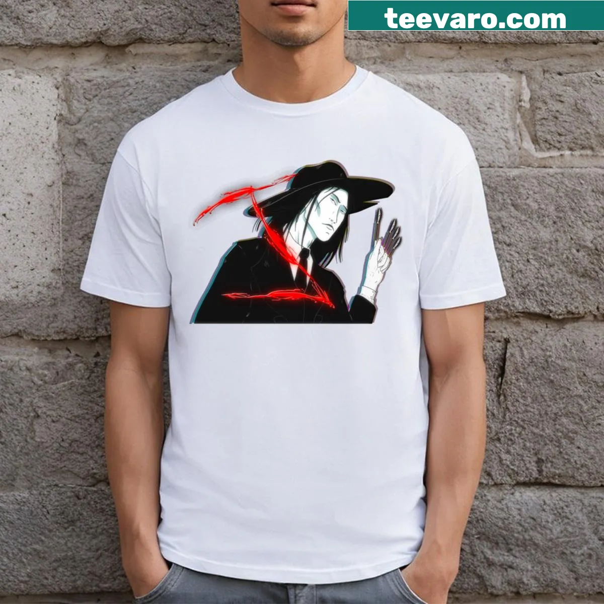 Fantasy-themed T-shirt featuring Dr. Jackel character illustration — on a men's t-shirt