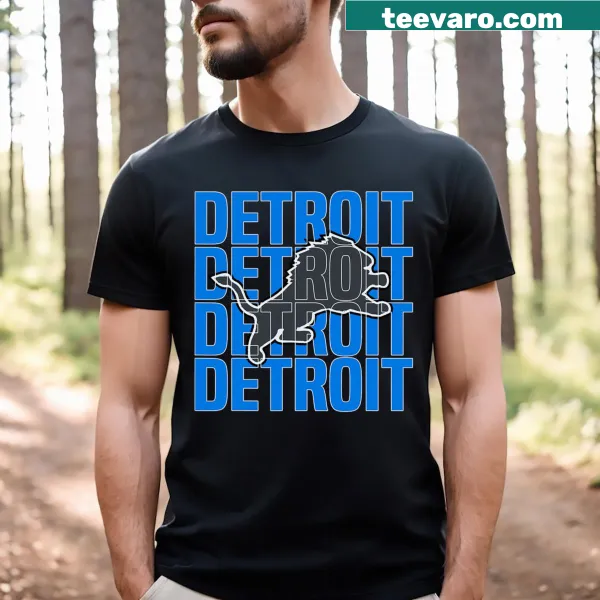 Retro lion graphic T-shirt representing Detroit spirit