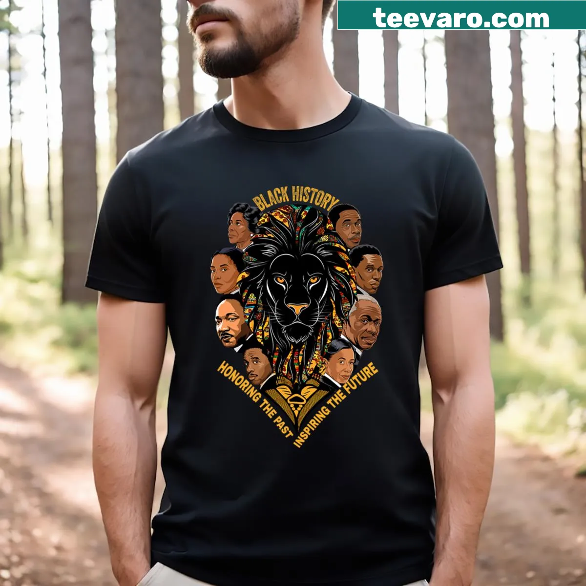 Proud Black History Month T-shirt celebrating culture with bold text — on a men's t-shirt