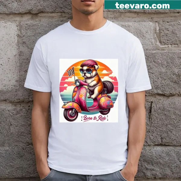 T-shirt with bold 'Born To Ride' typography design