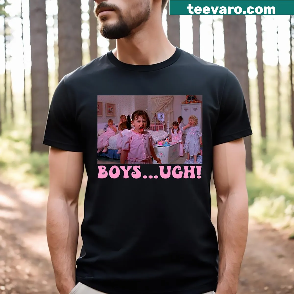 Funny Valentine's Day t-shirt with 'Ugh' text for boys — on a men's t-shirt