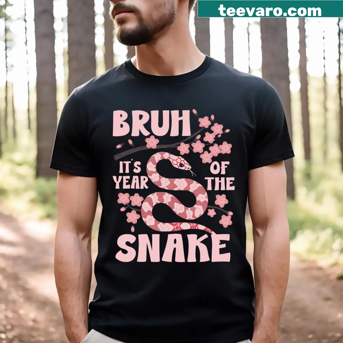 Playful Year of the Snake t-shirt for Chinese New Year 2025 — on a men's t-shirt