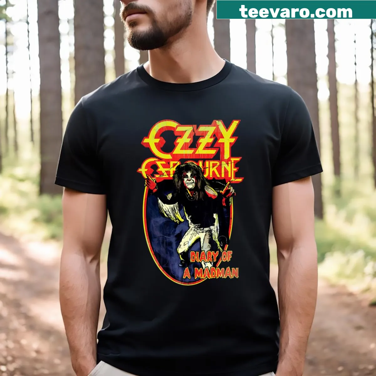 Retro Halloween t-shirt with humorous princess design — on a men's t-shirt