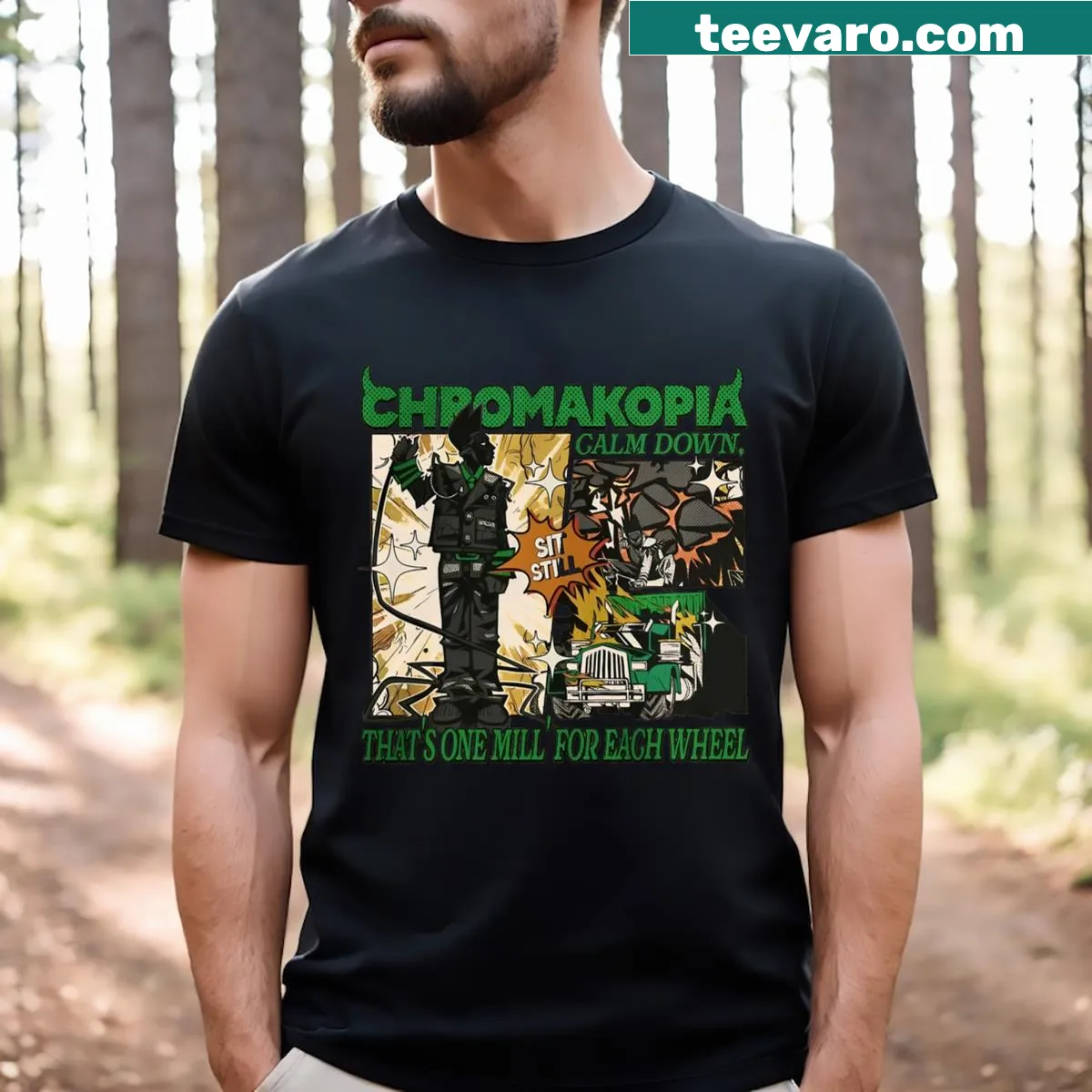 Abstract typography design on a minimalist t-shirt — on a men's t-shirt