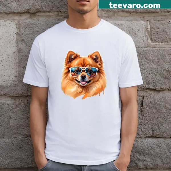 Adorable Pomeranian illustration on a cute dog t-shirt