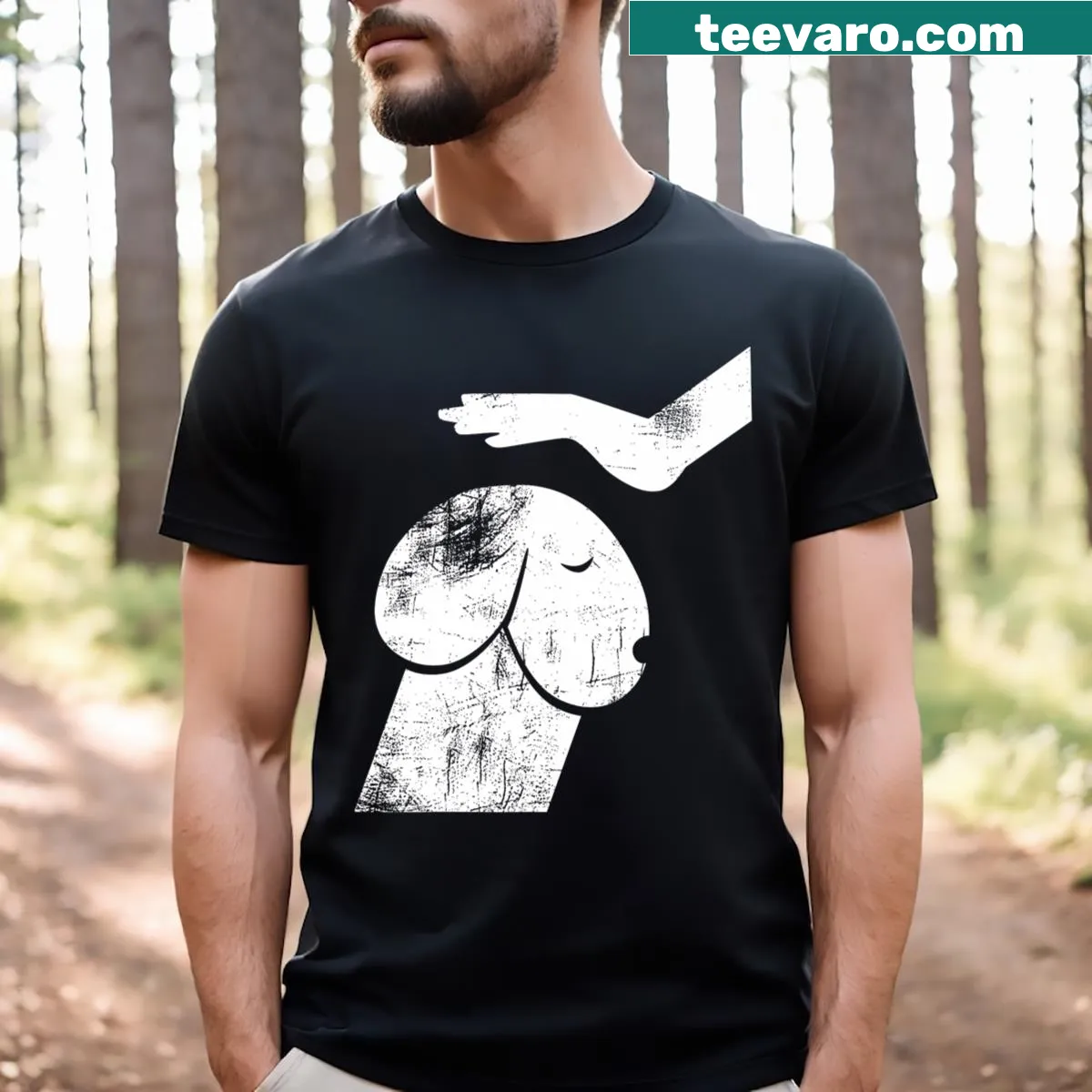 Funny vintage-style T-shirt with humorous dog-themed graphic. — on a men's t-shirt